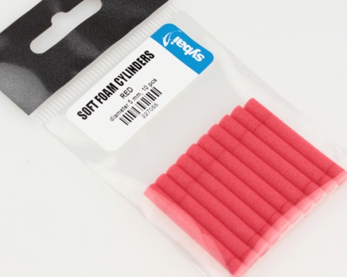 Soft Foam Cylinders, Red, 5 mm